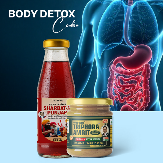 Body Detox Combo - Sharbat-A-Punjab & Triphala Amrit for Complete Digestive Cleansing & Detoxification