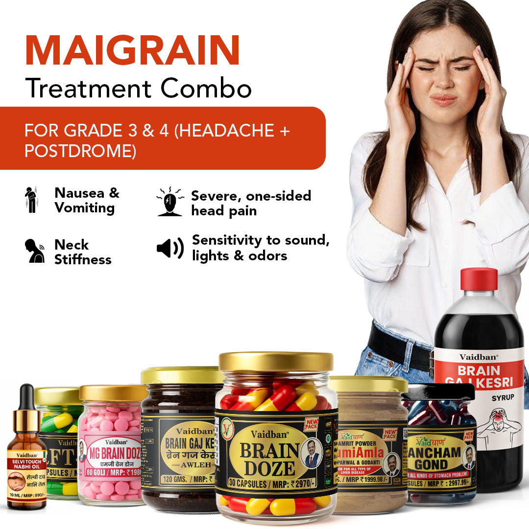 Vaidban Migraine Treatment Combo for Grade 3 & 4 (Headache + Postdrome)