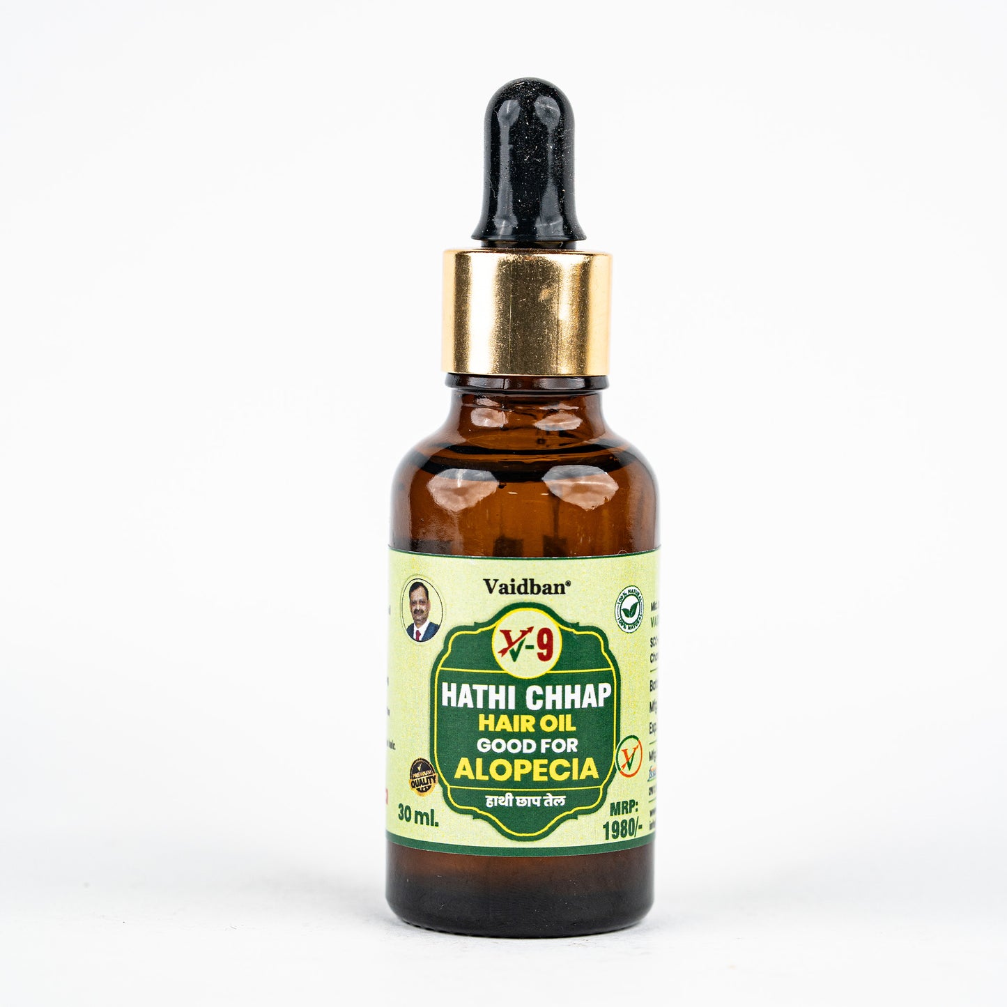 Vaidban V-9 Hathi Chhap Hair Oil – Ayurvedic Oil for Alopecia & Hair Fall