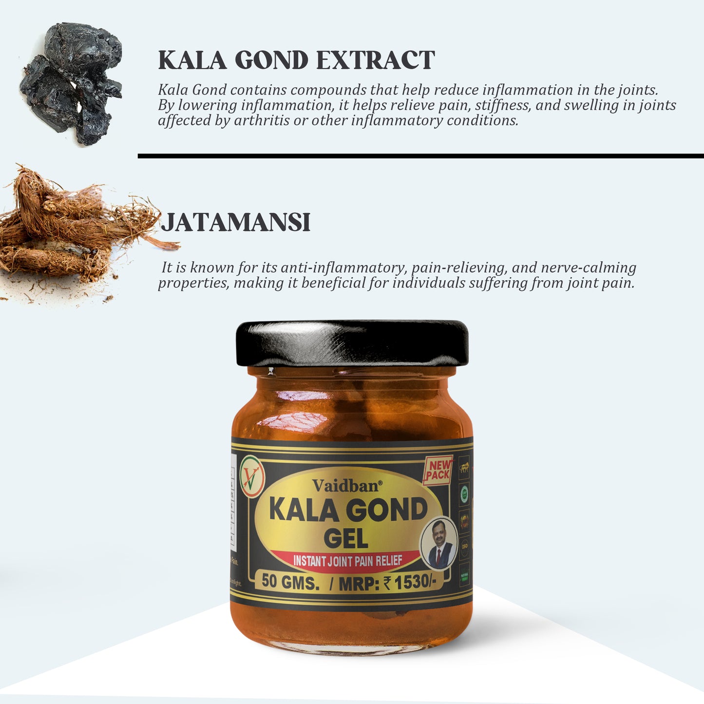 Vaidban Kala Gond Gel (50gm) |  Relief from Joint Pain