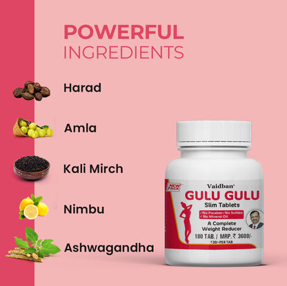 Vaidban Gulu Gulu Slim Tablets - Natural Aid for Weight Management