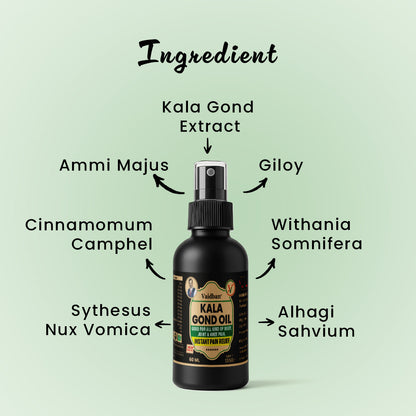 Vaidban Kala Gond Oil – Instant Pain Relief for Joint & Knee Pain | 60ml