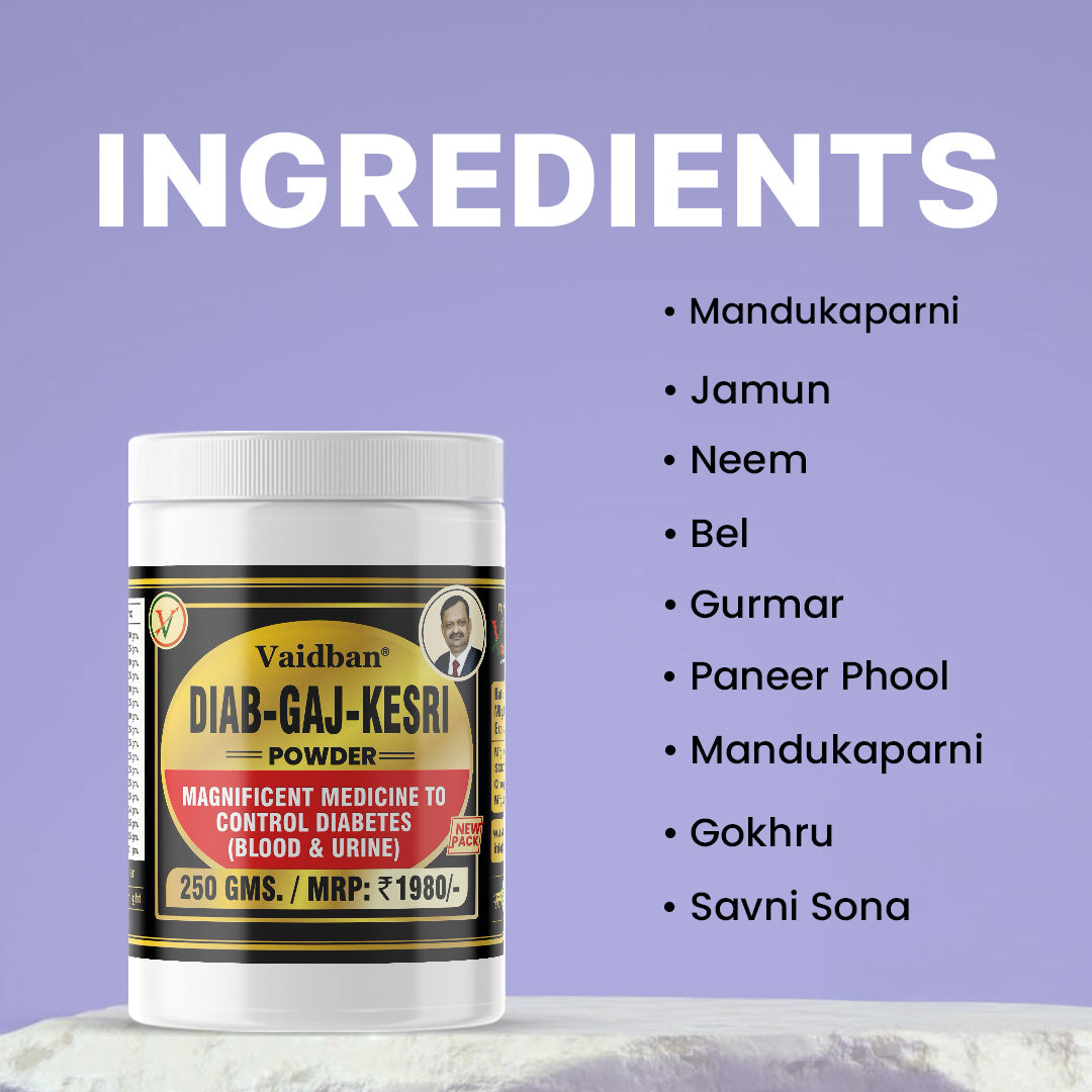 Vaidban DIAB-GAJ KESARI Powder - 250g Ayurvedic Diabetes Management