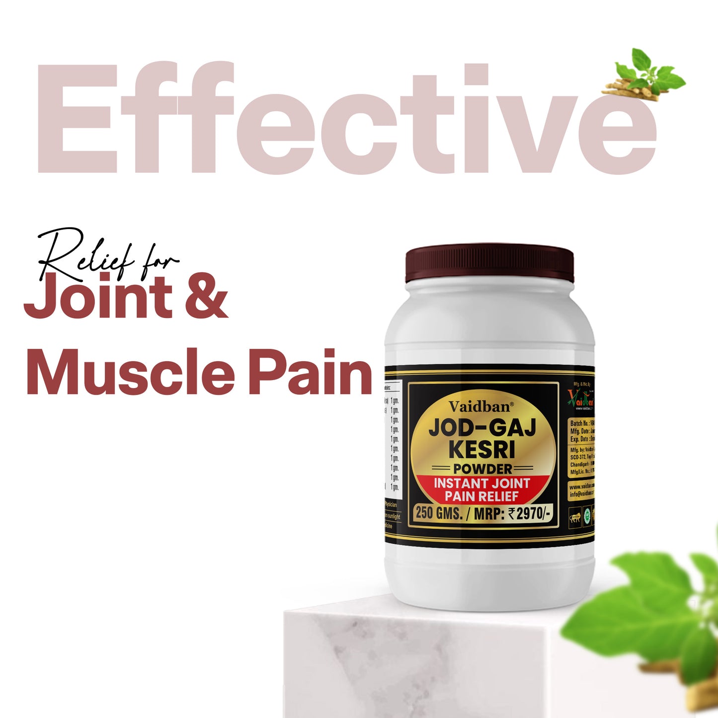 Vaidban Jod-Gaj Kesri Powder: Your Ayurvedic Companion for Joint Pain Relief