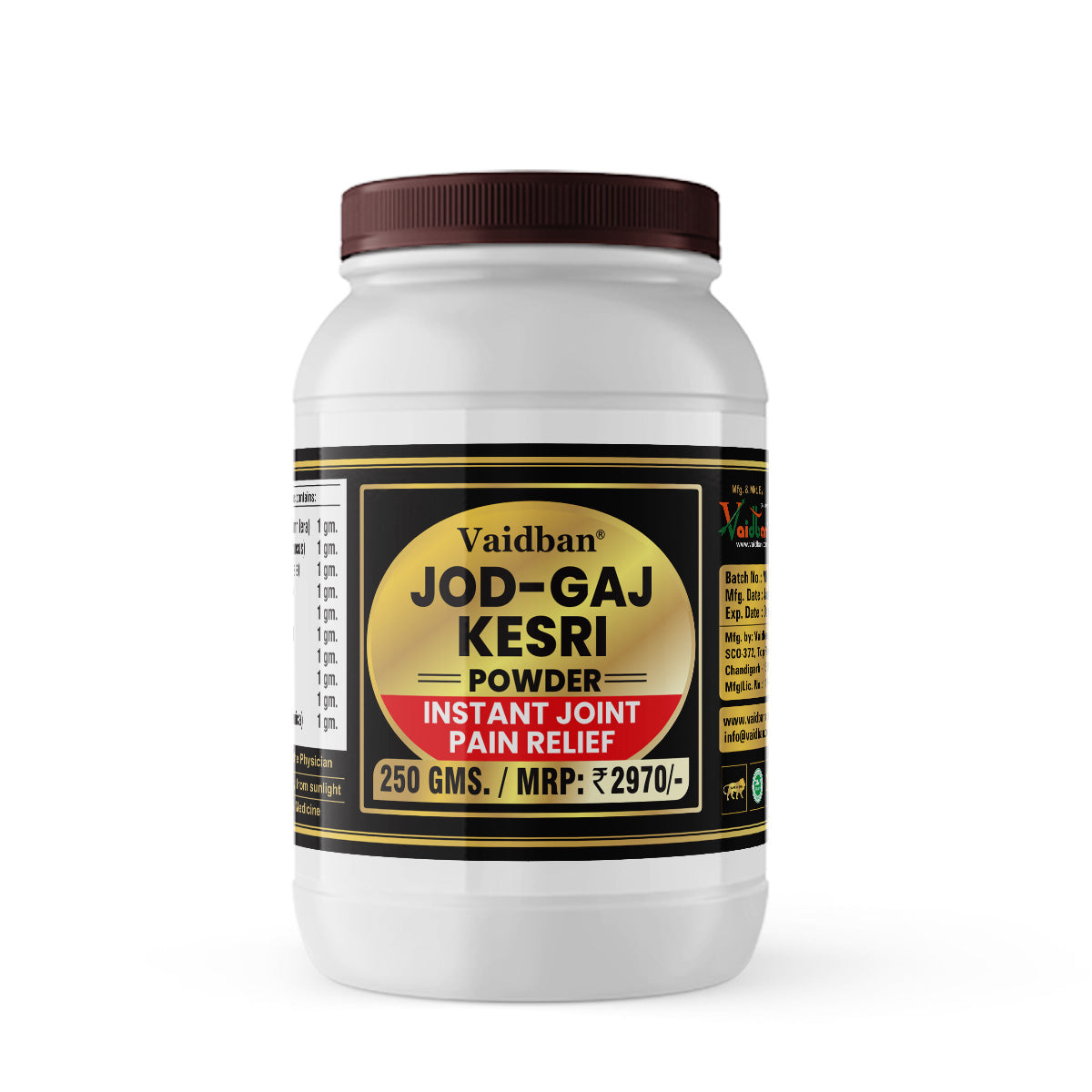 Vaidban Jod-Gaj Kesri Powder: Your Ayurvedic Companion for Joint Pain Relief