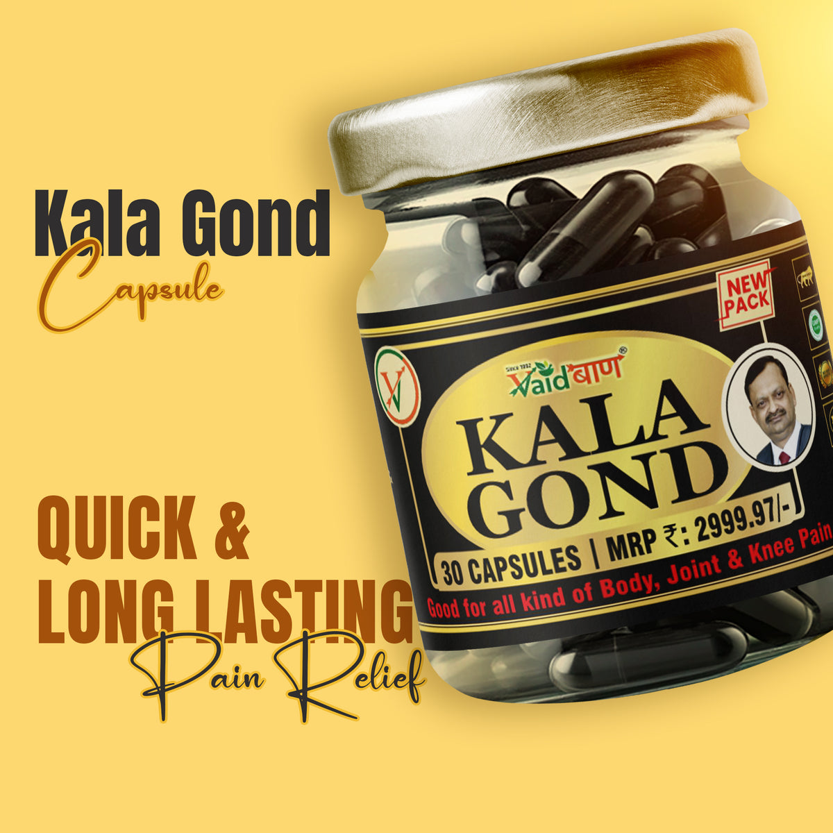 Vaidban Kala Gond Capsule - Pain Relief Capsule