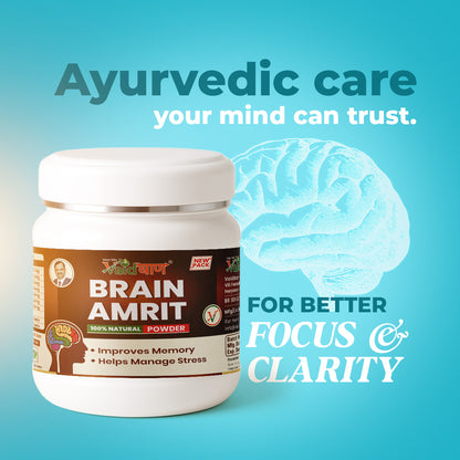 Vaidban Brain Amrit Powder – 100% Natural Ayurvedic Memory & Stress Relief Formula (250g)