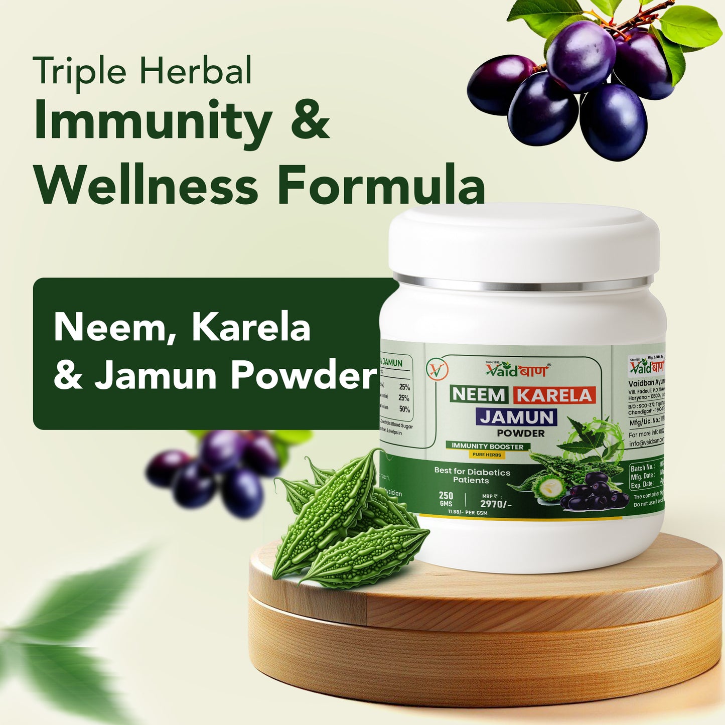 Neem Karela Jamun Powder – Natural Blood Sugar & Immunity Support