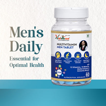 Vaidban Multivitamin Men – Daily Energy, Immunity & Stress Relief (60 Tabs)