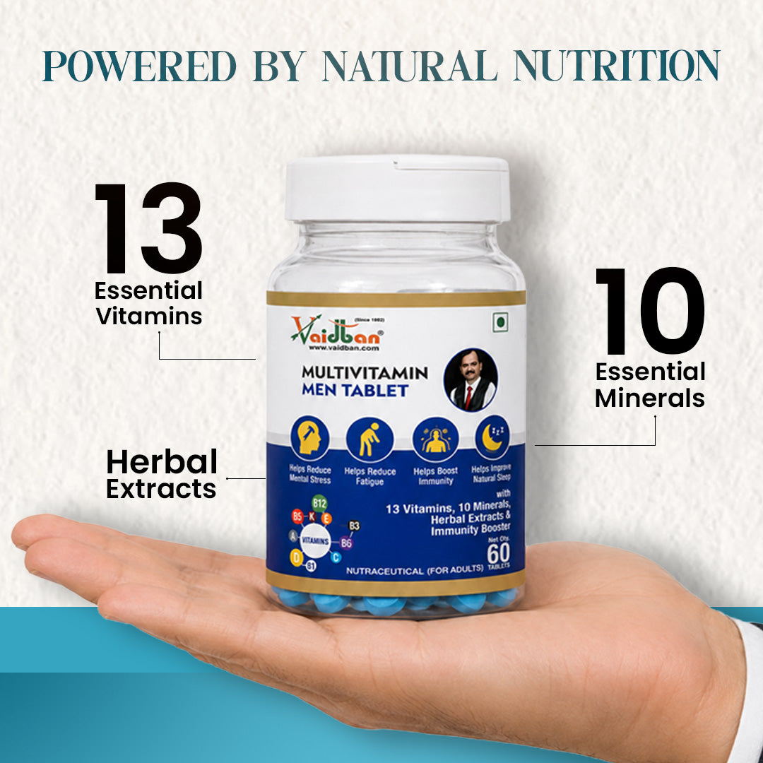 Vaidban Multivitamin Men – Daily Energy, Immunity & Stress Relief (60 Tabs)