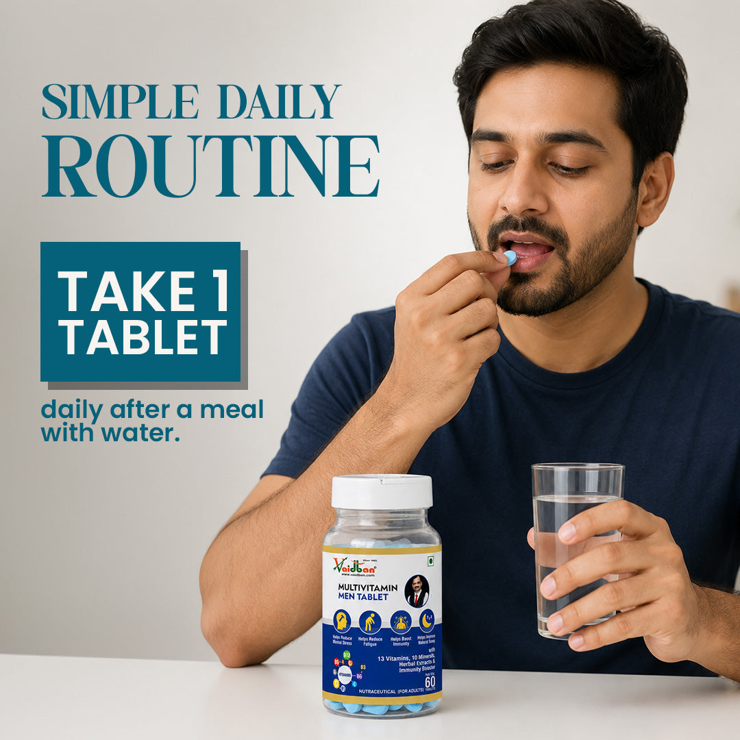 Vaidban Multivitamin Men – Daily Energy, Immunity & Stress Relief (60 Tabs)