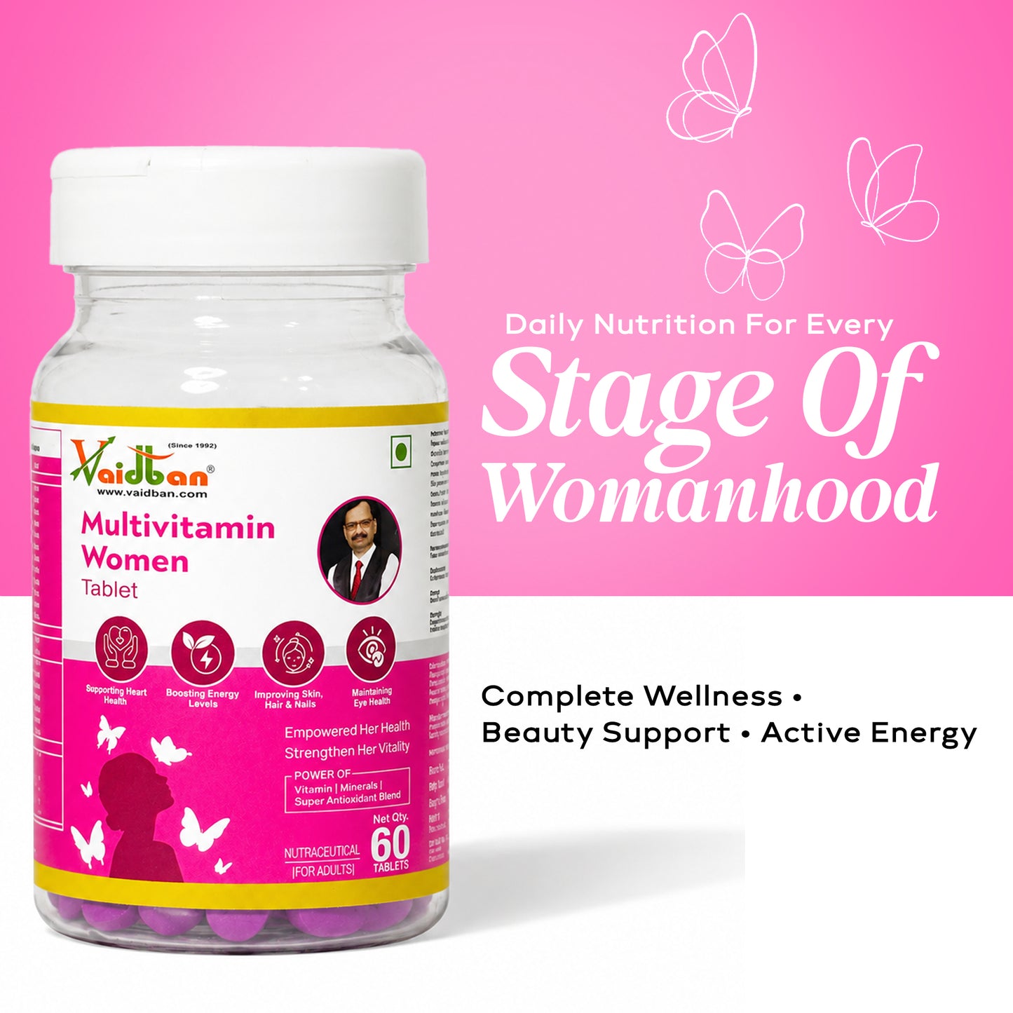 Vaidban Multivitamin Women Tablets – Complete Daily Nutrition for Women's Health & Vitality (60 Tabs)