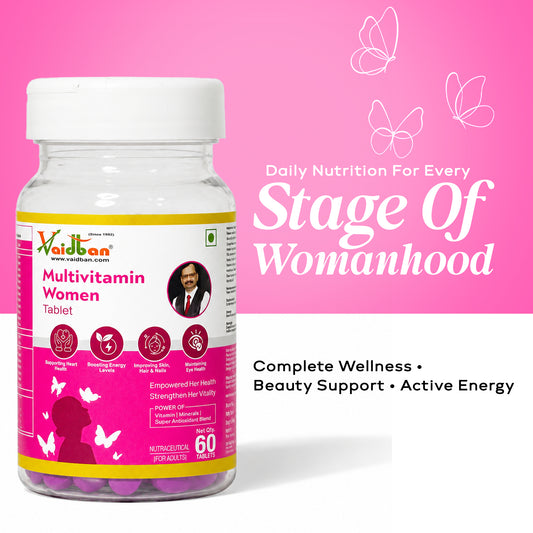Vaidban Multivitamin Women Tablets – Complete Daily Nutrition for Women's Health & Vitality (60 Tabs)