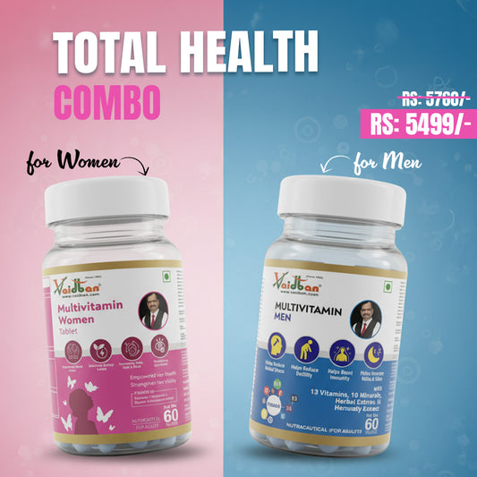 Vaidban Total Wellness Combo – Multivitamin for Men & Women (60 Tablets Each)