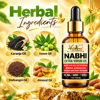 Nabhi Extra Virgin Ayurvedic Relief oil Belly Button Oil - 15 ML