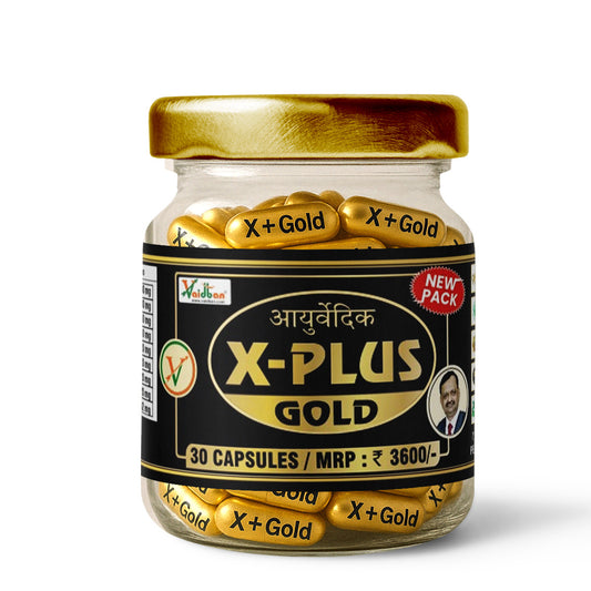 Vaidban X Plus Gold Ayurvedic capsules for men, product photograph