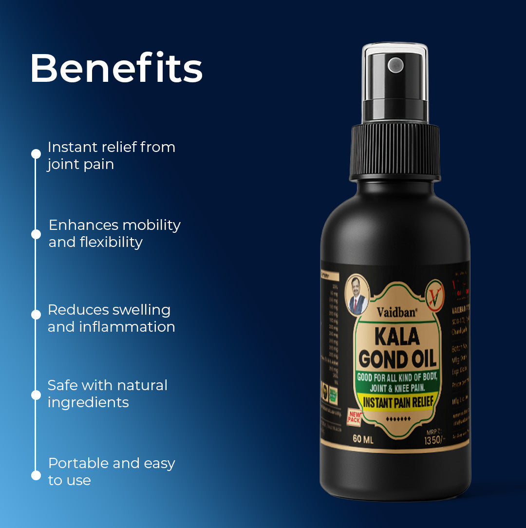 Vaidban Kala Gond Oil – Instant Pain Relief for Joint & Knee Pain | 60ml