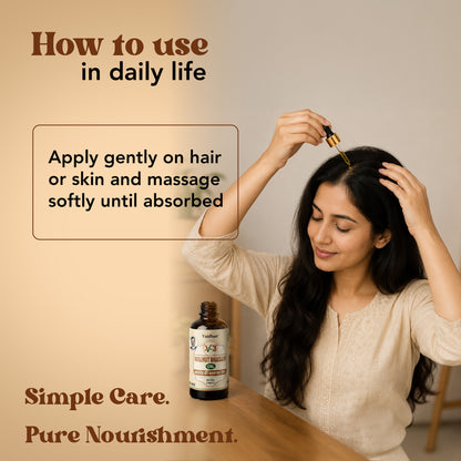 Vaidban V-3 Walnut Bhasam Oil 30 ml - 100% Pure Cold Pressed Walnut Oil for Hair and Skin