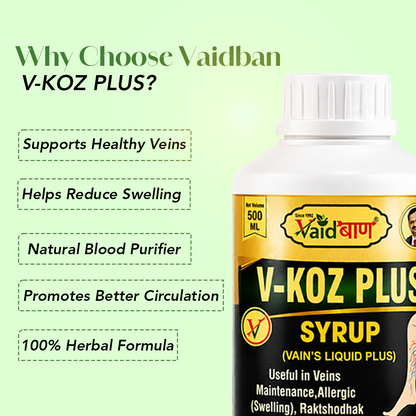 How to take Vaidban V-KOZ Plus syrup, daily dosage instructions