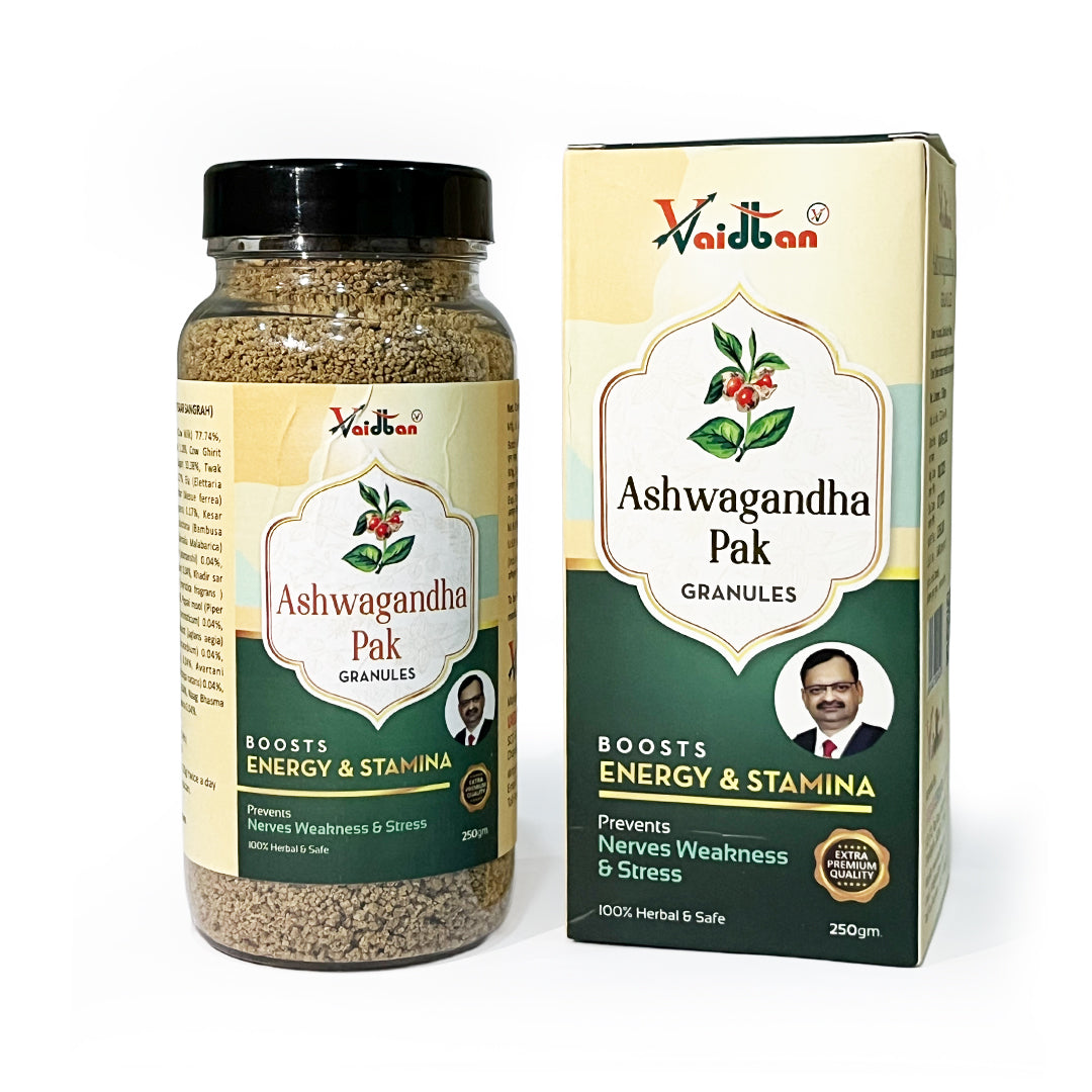 Vaidban Ashwagandha Pak Granules – Boosts Energy, Stamina & Relieves Stress