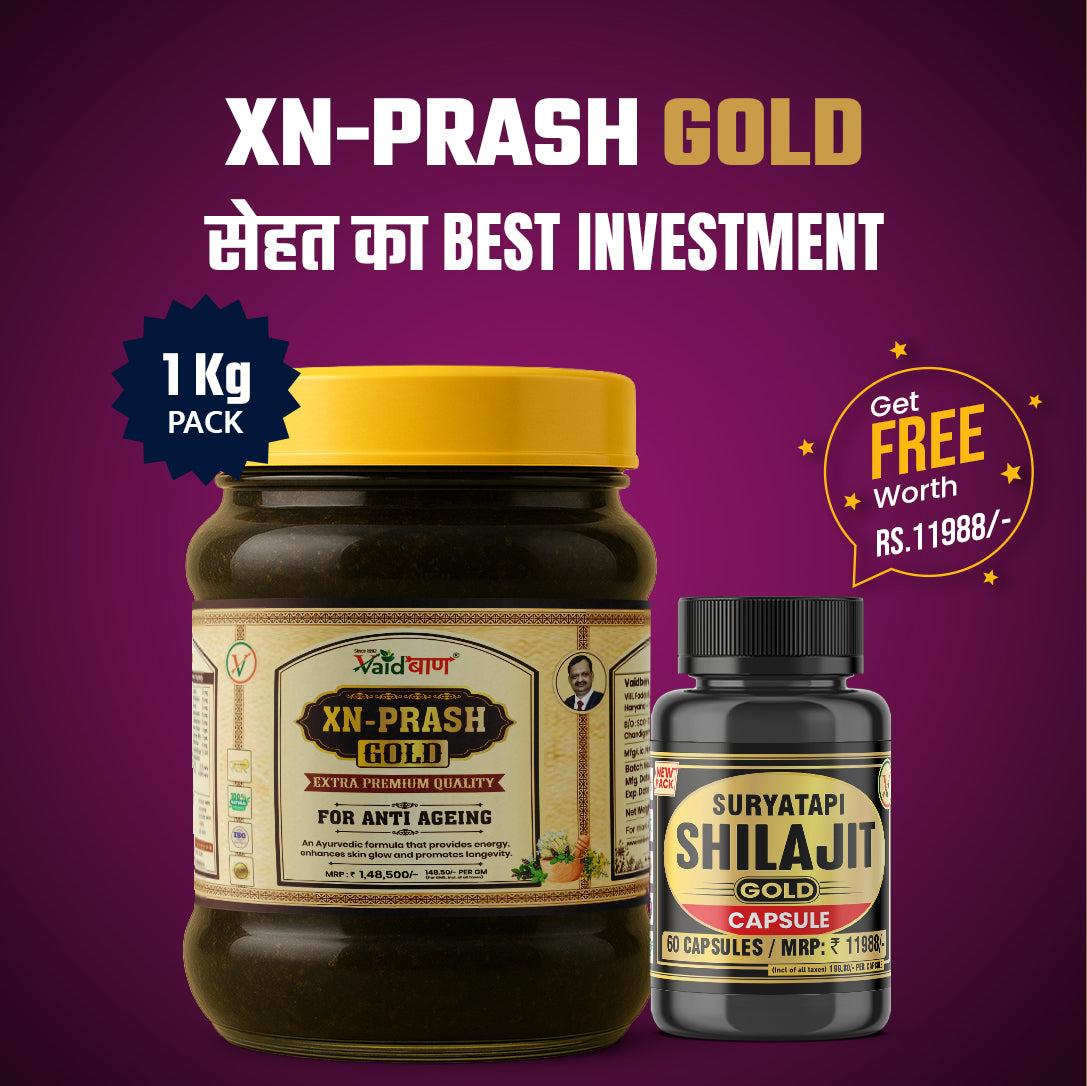 Vaidban XN-Prash Gold – Extra Premium Chyawanprash with Pure Gold Leaf for Anti-Ageing Excellence