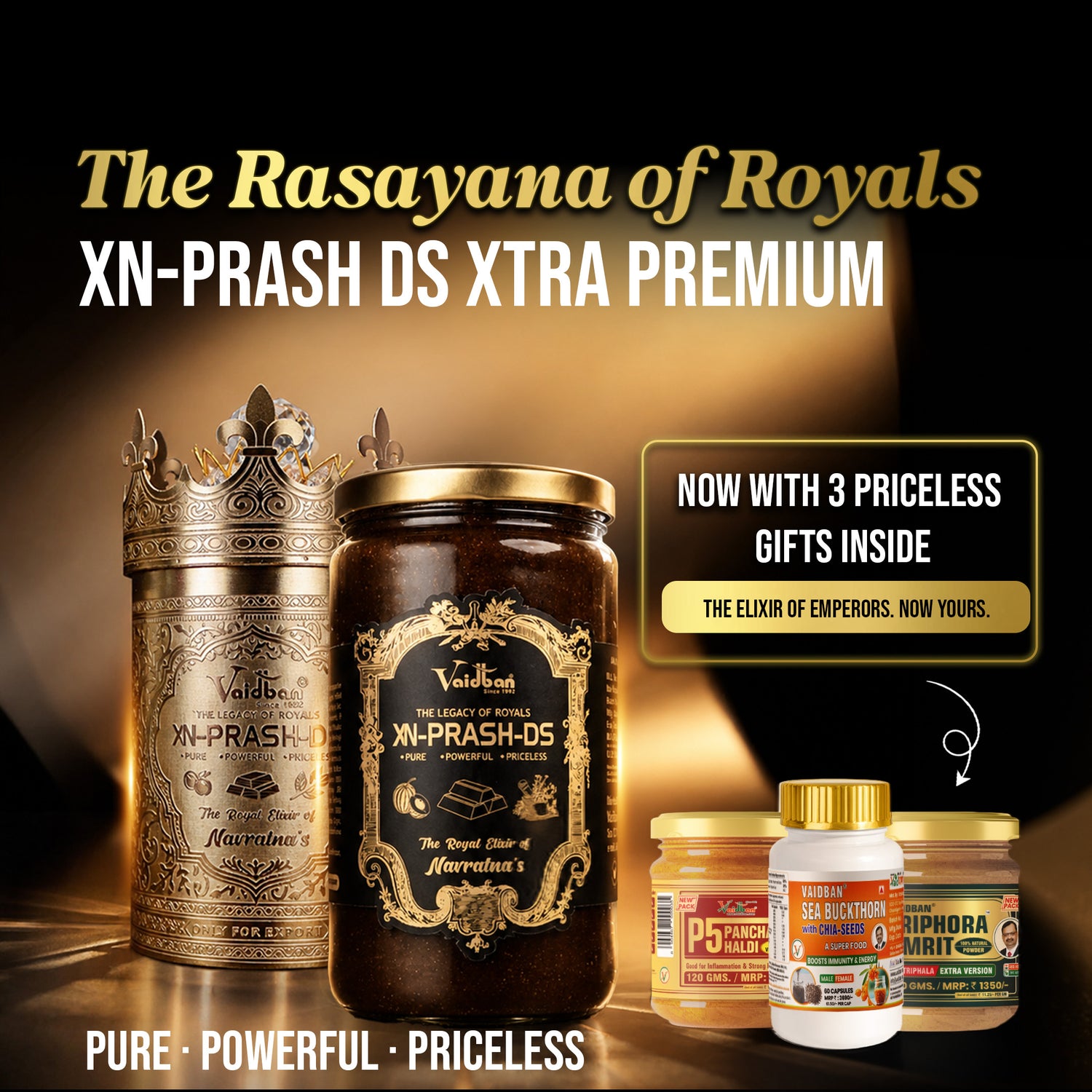 Vaidban XN-Prash-DS premium chyawanprash jar, front of pack