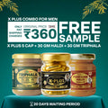Vaidban FREE Sample Combo Pack - X Plus Gold Capsule , Pancham Haldi , Triphala Powder