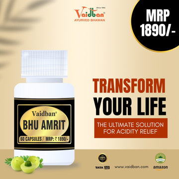 Vaidban BHU AMRIT Capsules - 60 Caps | Ultimate Acidity Relief and Digestive Aid