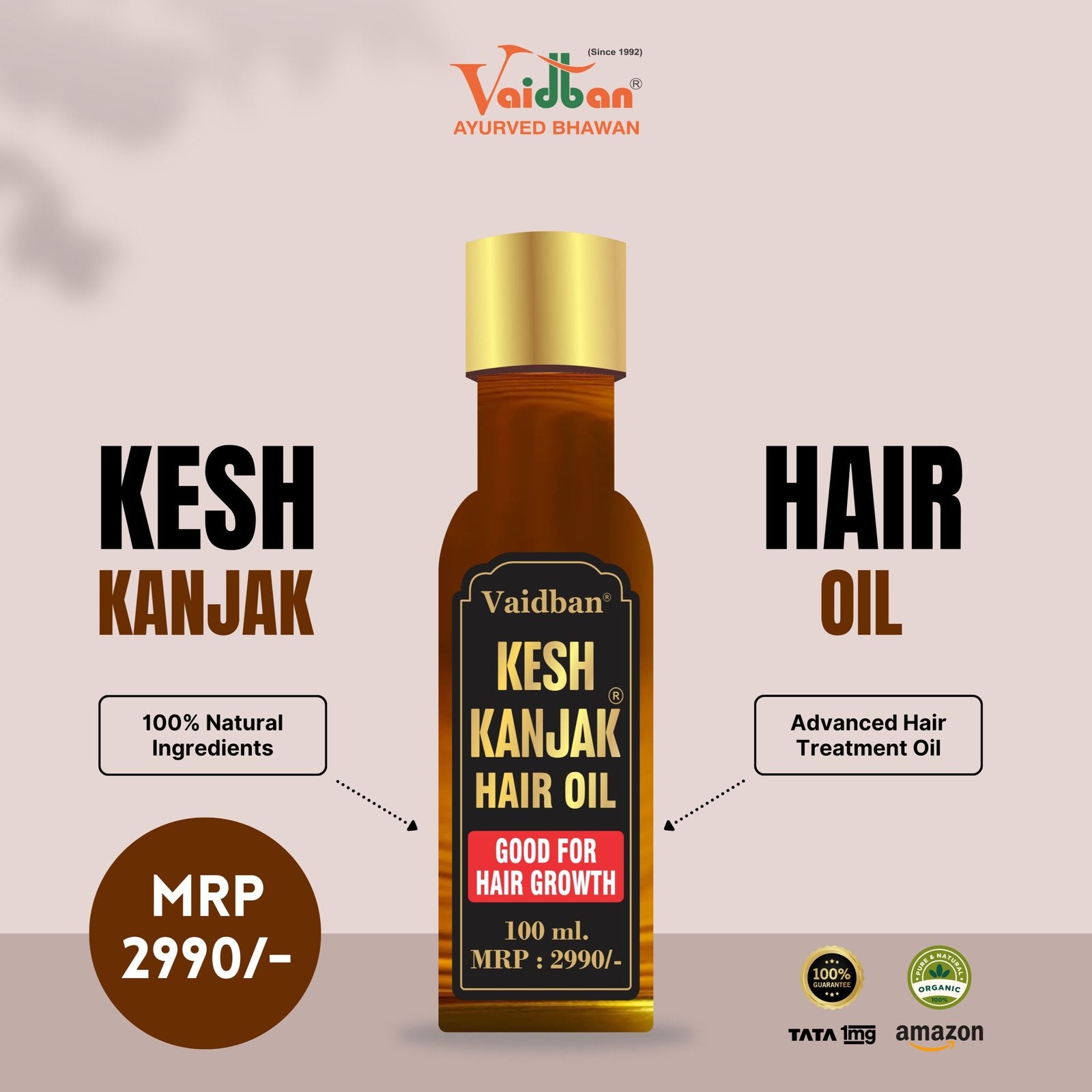 Vaidban Kesh Kanjak Hair Oil - Nourishing Oil for Enhanced Hair Growth