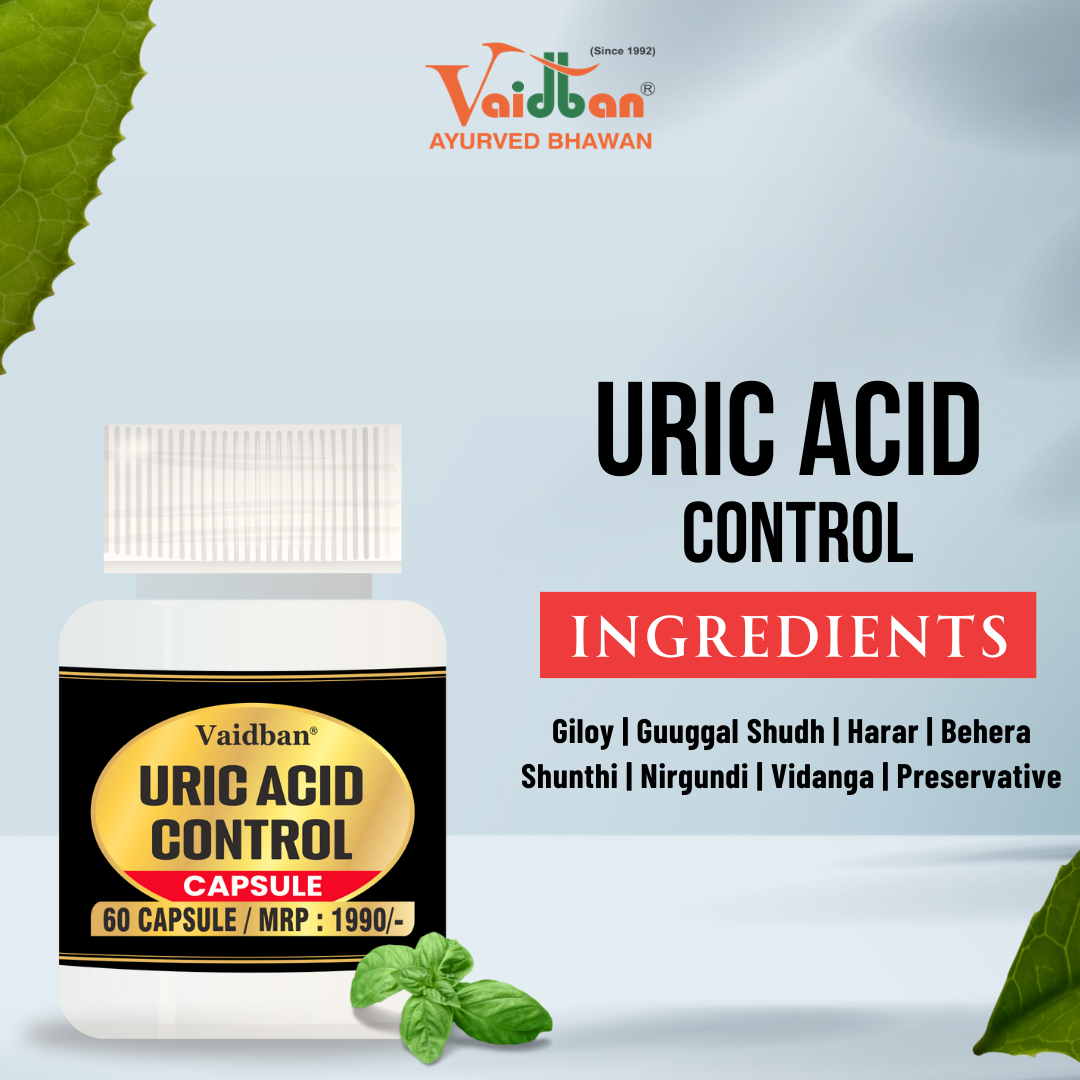 Vaidban Uric Acid Control Capsules - 60 Caps | Natural Support for Uric Acid Balance