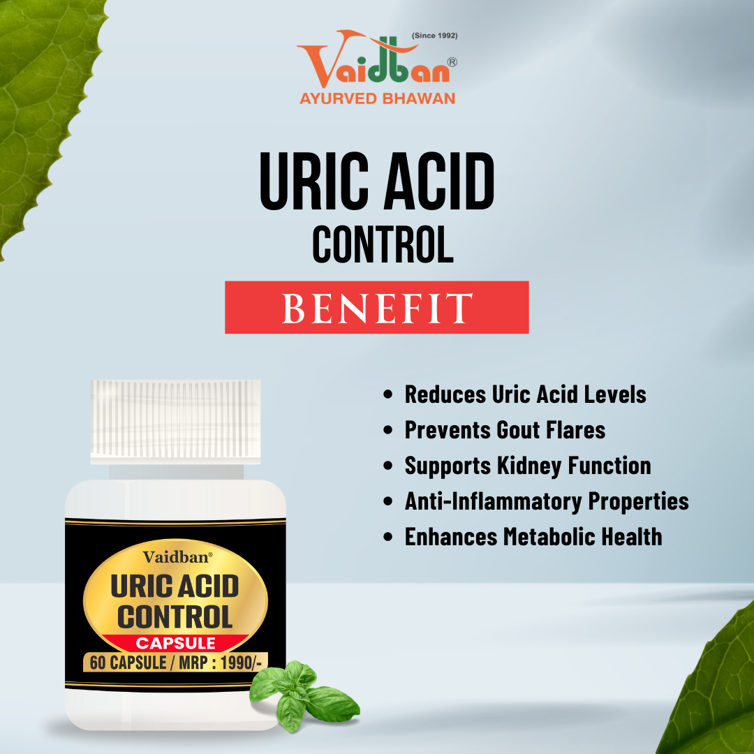 Vaidban Uric Acid Control Capsules - 60 Caps | Natural Support for Uri